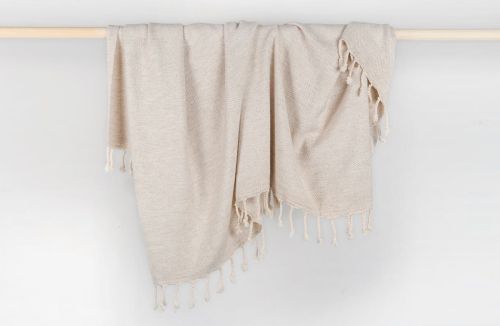 Produit Plaid Herringbone à franges